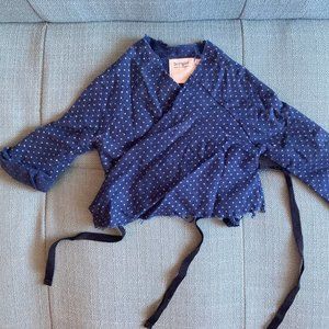 Boy + Girl Indigo Polka Dot Baby Kimono Wrap
